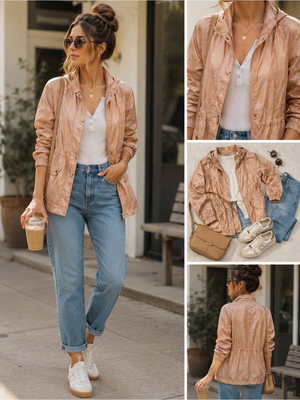 Hoss Intropia Quiet Luxury Boho Chic Floral Windbreaker Jacket -
